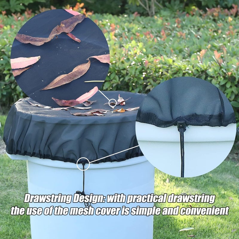 Owl Focus 37.5 Inch Mesh Cover for Rain Barrel,Rain Bucket Leaf Filter Screen Cover,Pack of 2 - Image 4